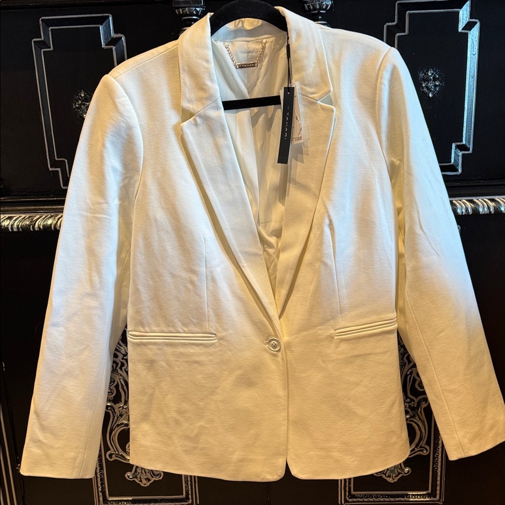 Tahari Classic Cream Lined Blazer NWT SZ 14